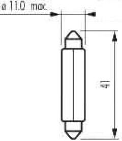 žárovka 12V 10W SV8,5 11x41mm